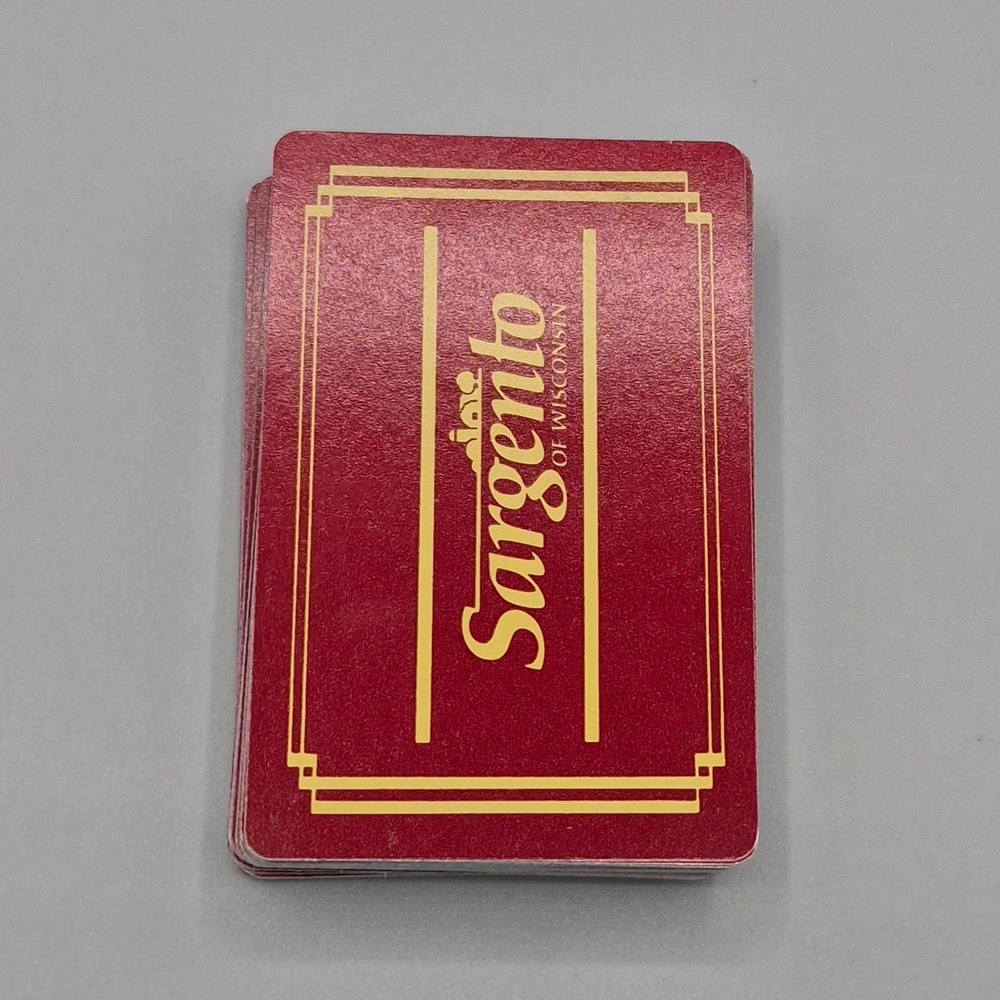 Vintage Sargento of Wisconsin Workplace Safety Playing Cards Full Deck Red Gold